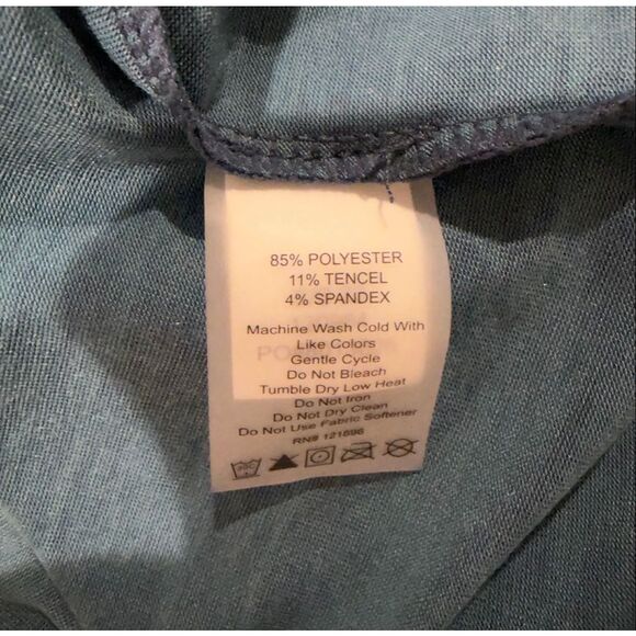 Title Nine Hiolani V Neck Shirt Dress in Blue Stripe Large - Picture 5 of 7